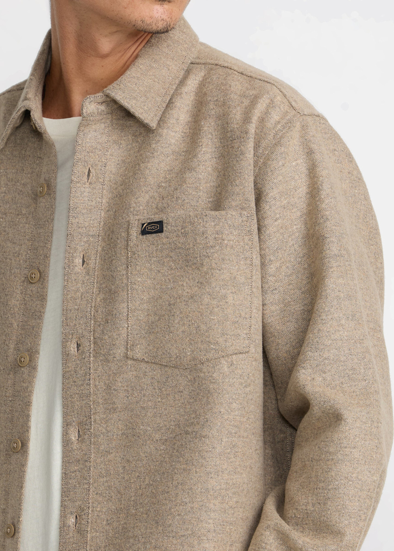 RVCA Dayshift Solid Flannel Long Sleeve Shirt