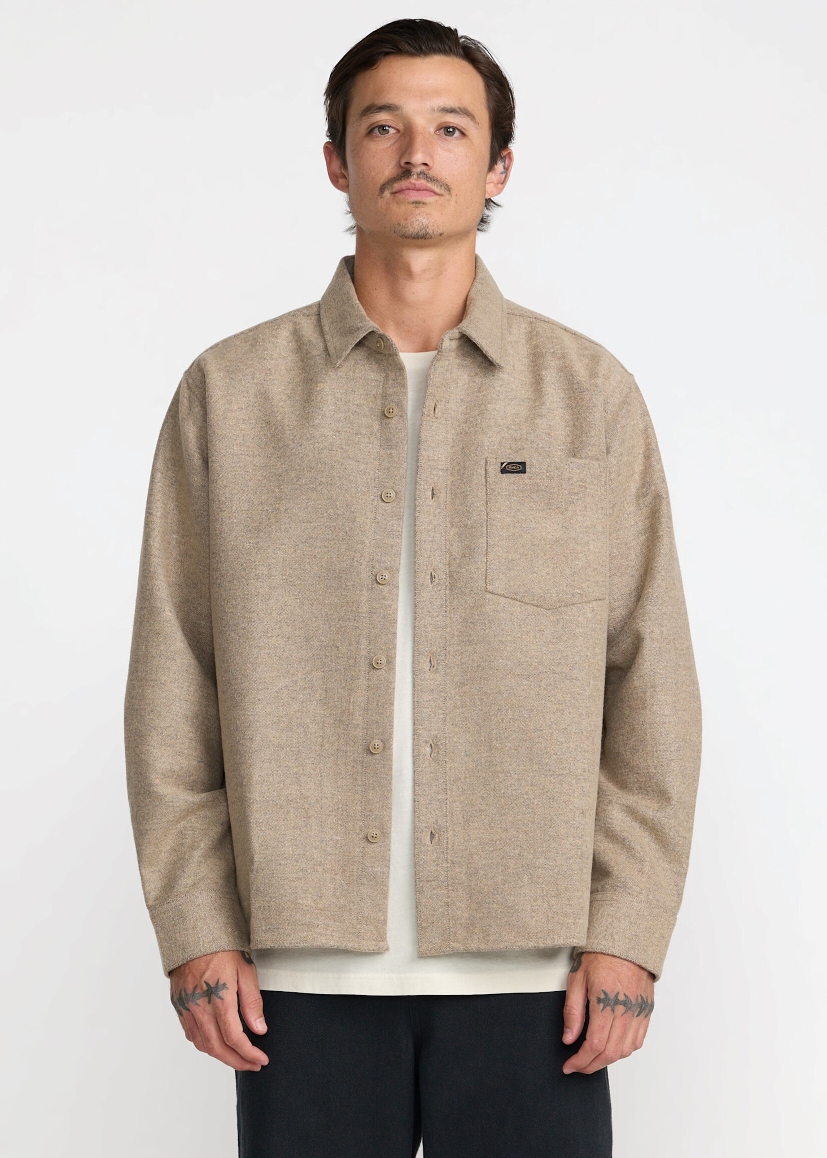 RVCA Dayshift Solid Flannel Long Sleeve Shirt
