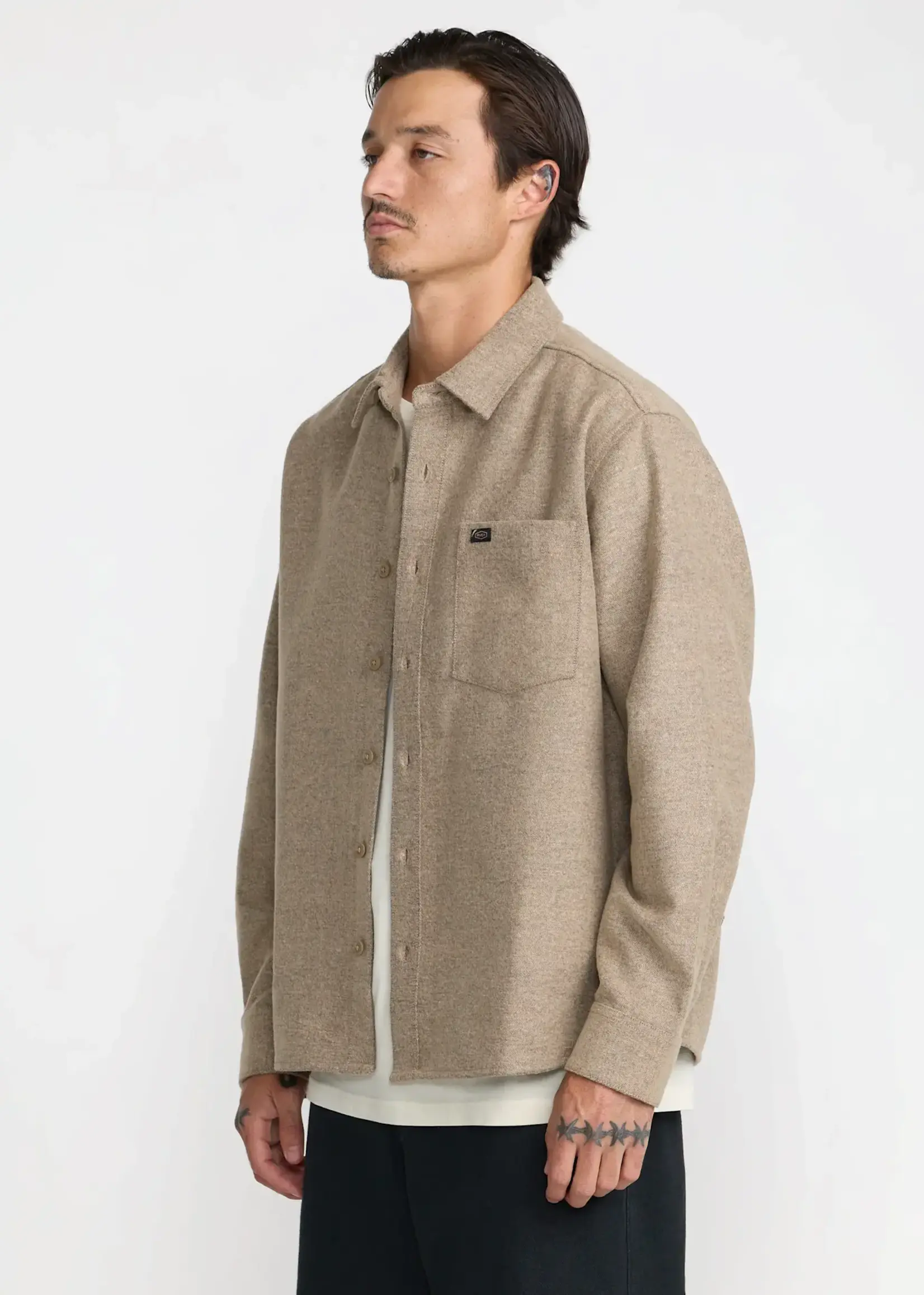 RVCA Dayshift Solid Flannel Long Sleeve Shirt