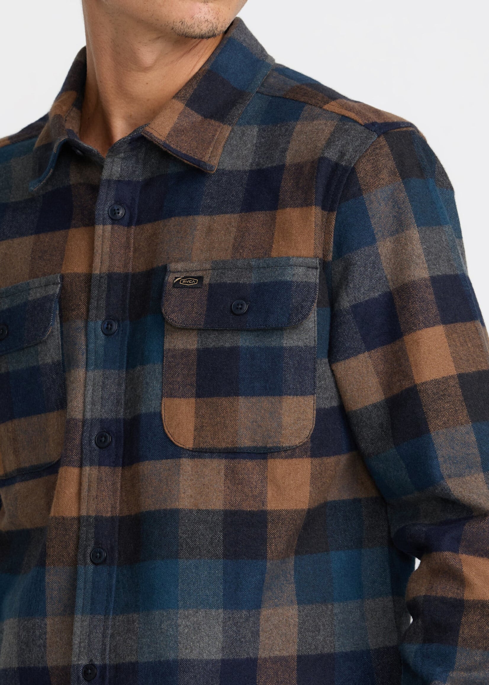 RVCA Dayshift Blanket Flannel Long Sleeve Shirt