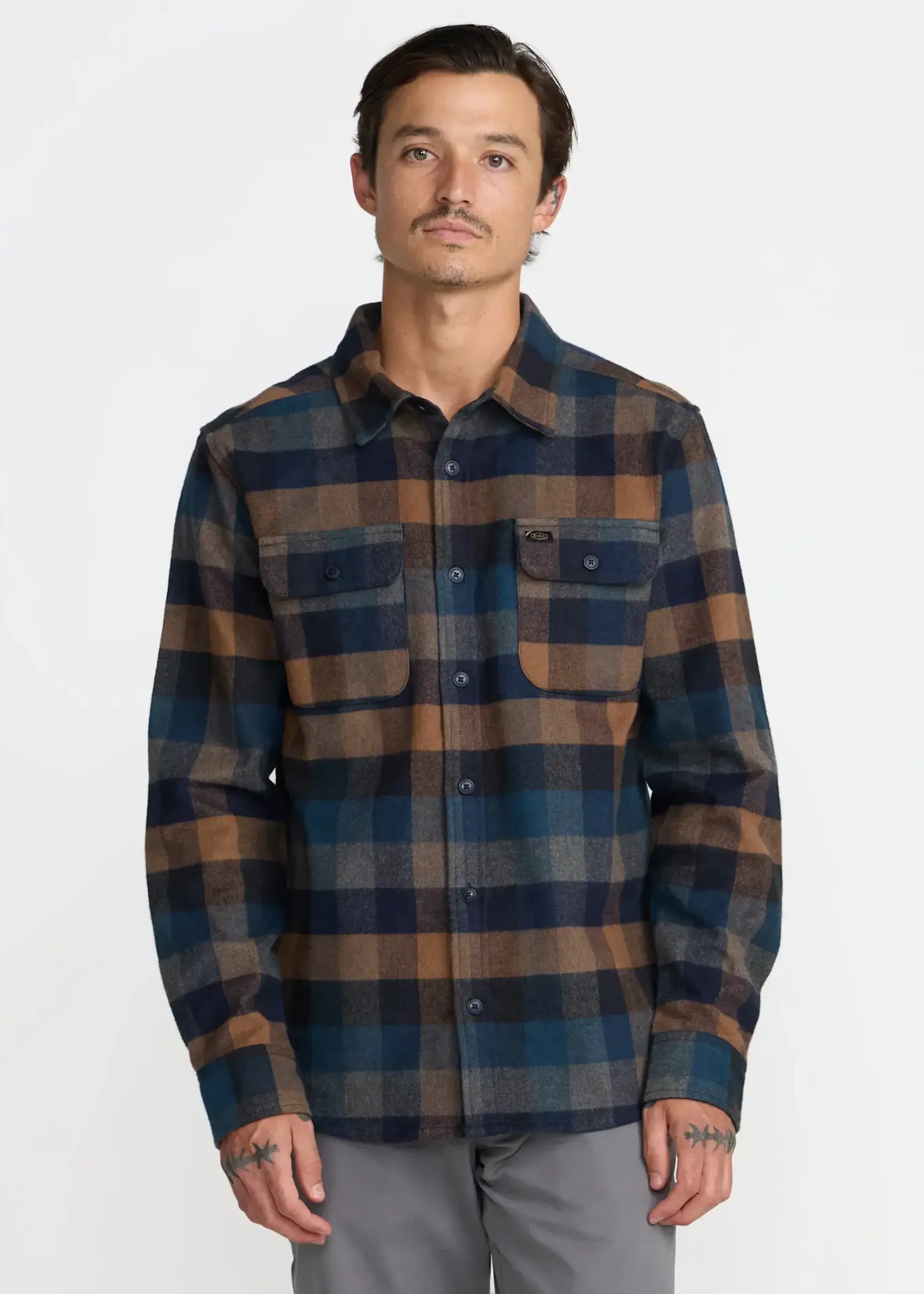 RVCA Dayshift Blanket Flannel Long Sleeve Shirt