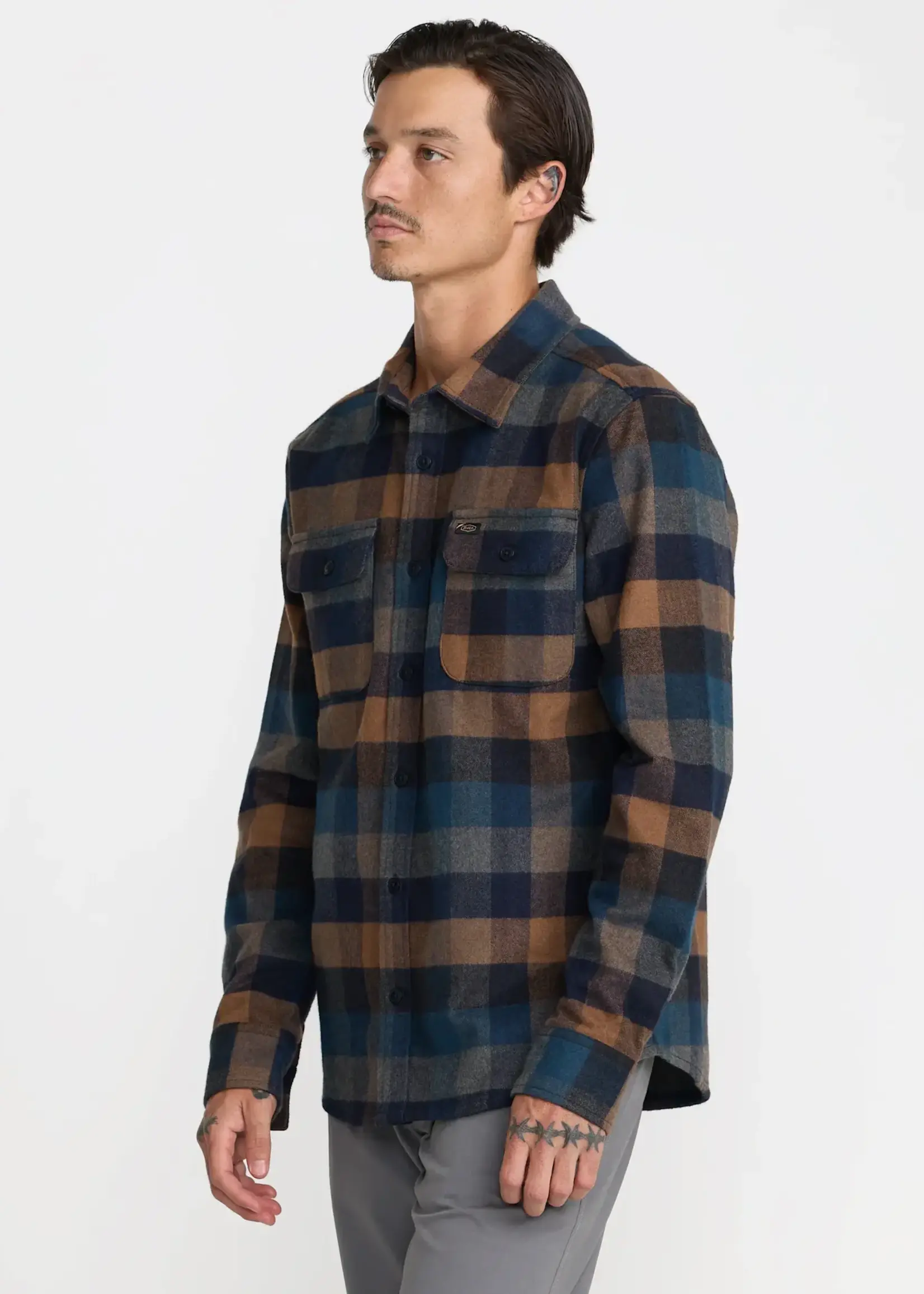 RVCA Dayshift Blanket Flannel Long Sleeve Shirt