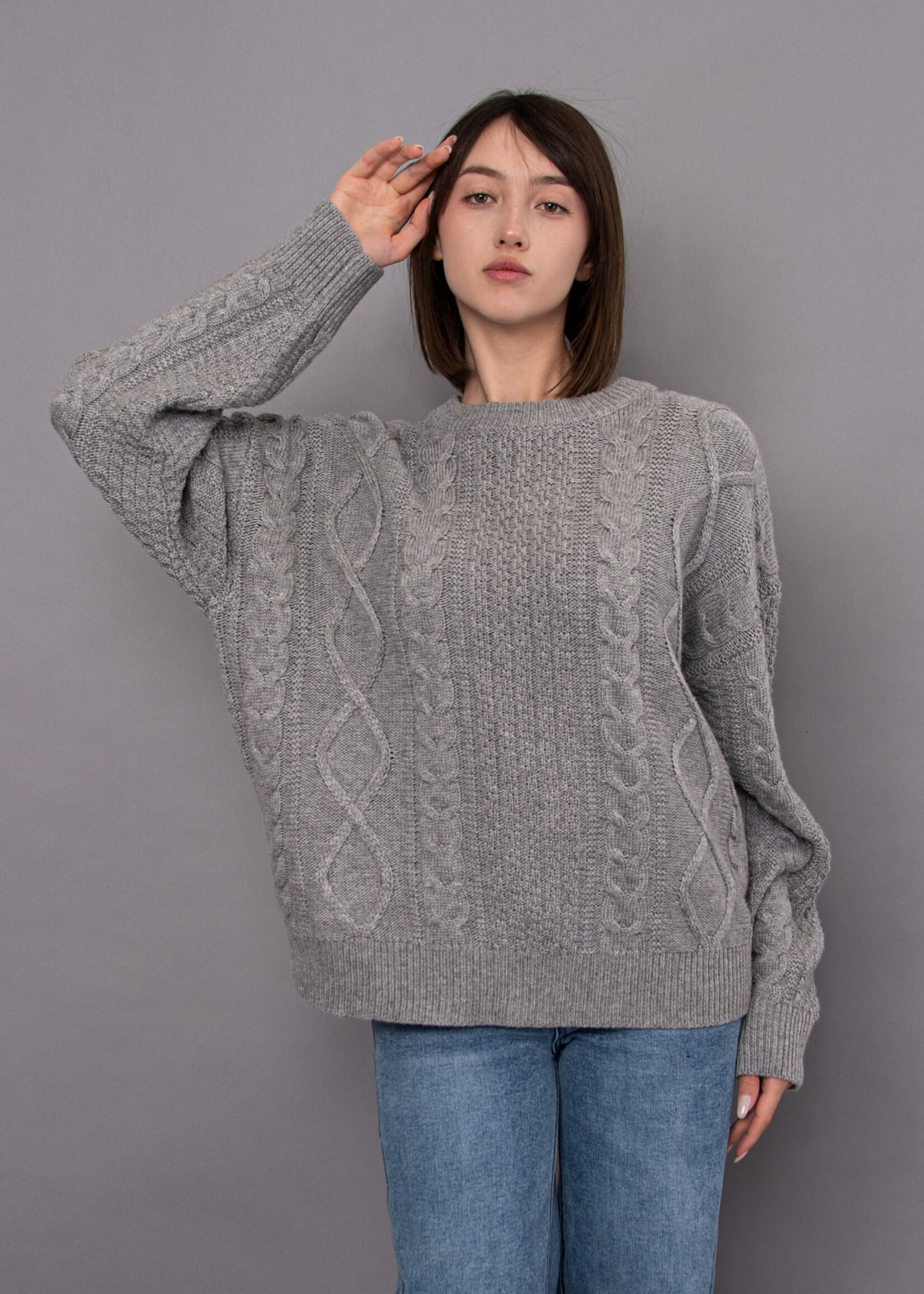 RD STYLE ESTERA CABLE KNIT SWEATER