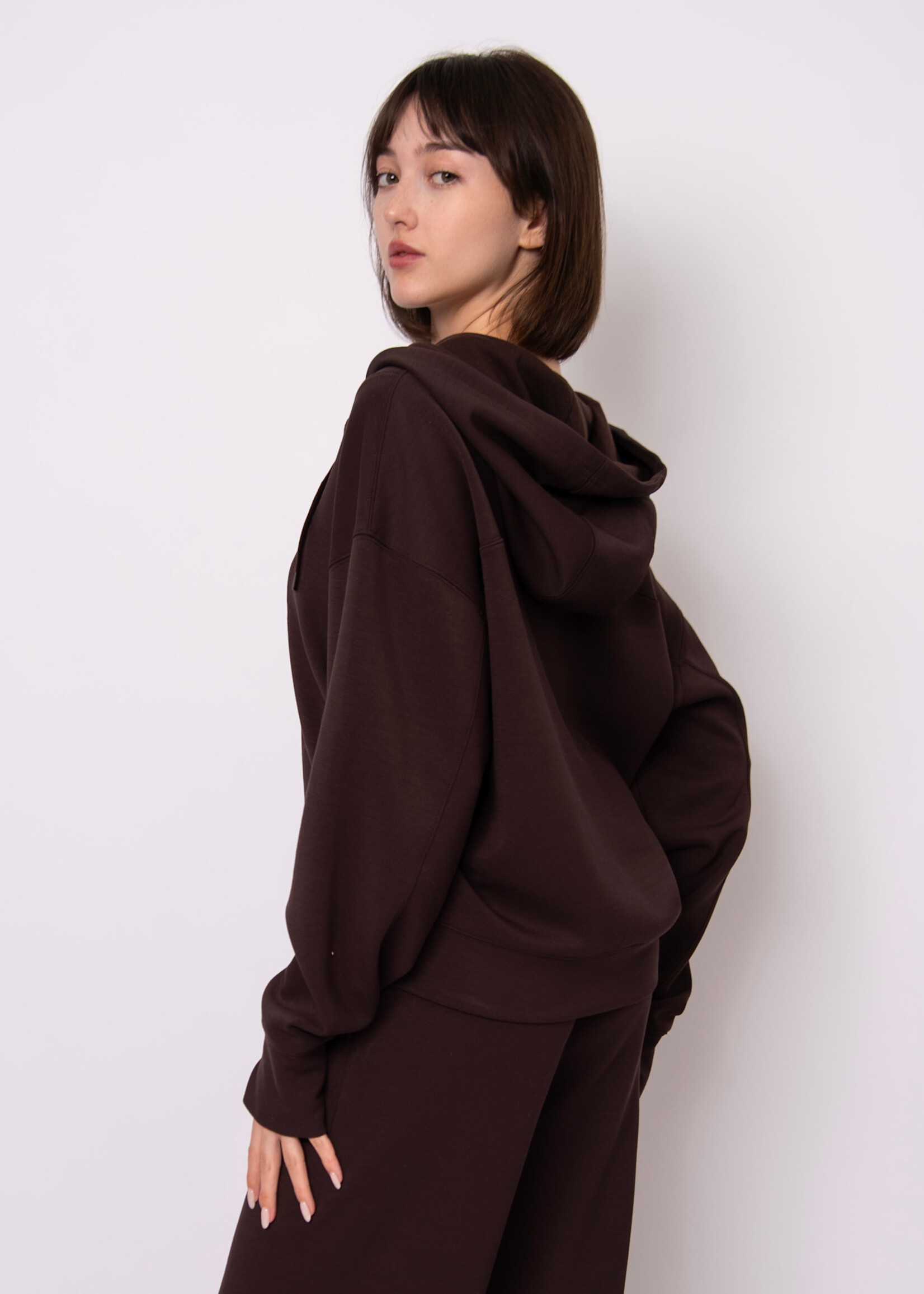 RD STYLE SALLIE SOFT KNIT LS SNAP FRONT HOODIE