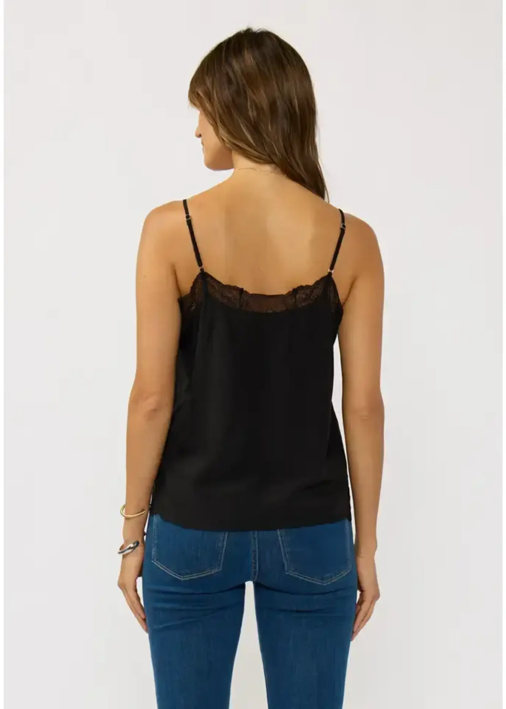 lovestitch Lace Trim Button Cami Top