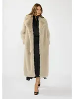 lovestitch Long Faux Fur Coat with Side Slits