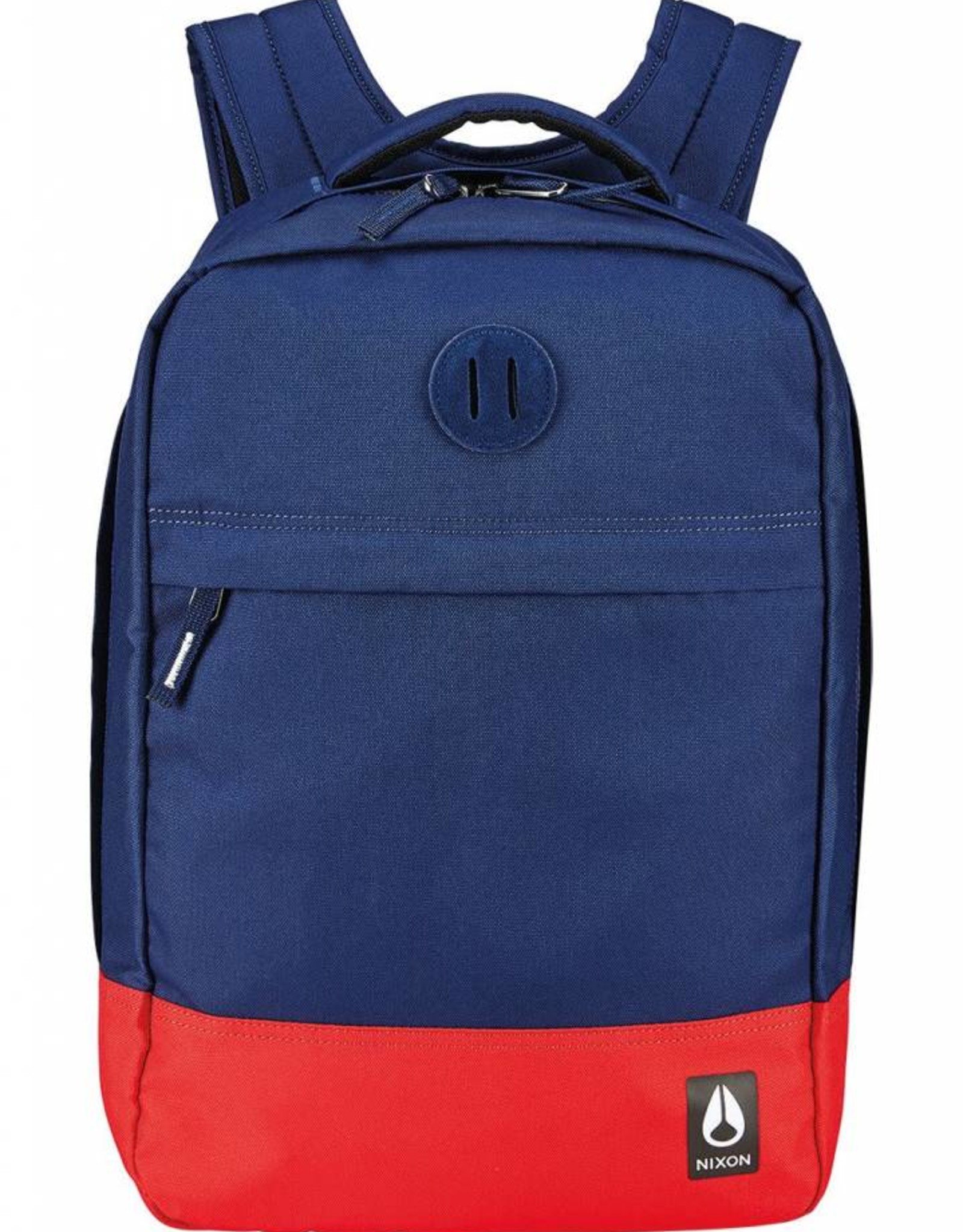 red and blue backpack