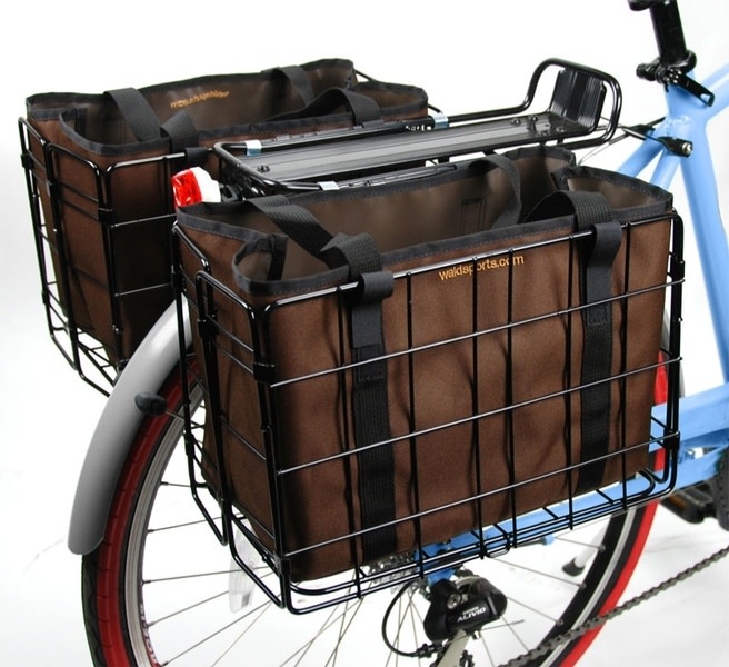 WALD 582 FOLDING PANNIER FOR REAR RACK GLOSS BLACK BASKET
