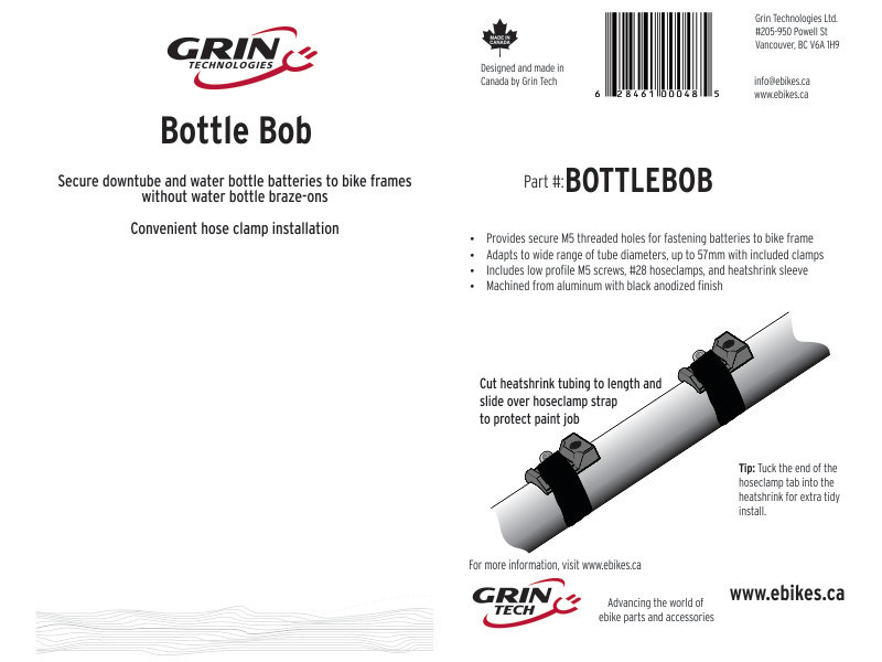Grin Technologies Bottle Bob, battery anchor