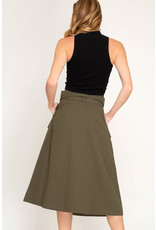 The Ritzy Gypsy LIMELIGHT Paperbag Midi Skirt with Belt