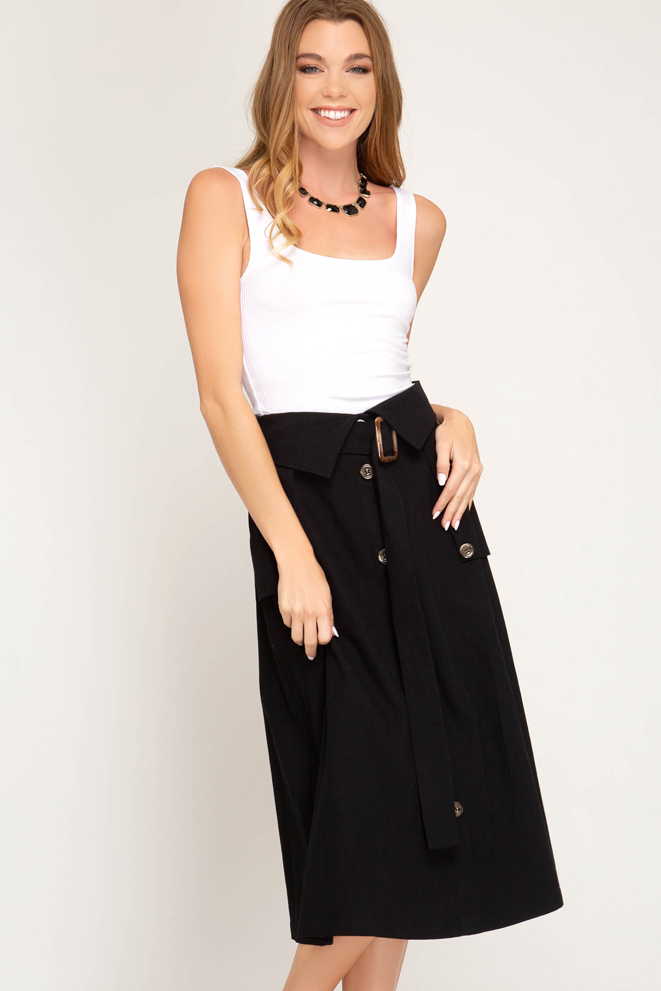 paperbag midi skirt