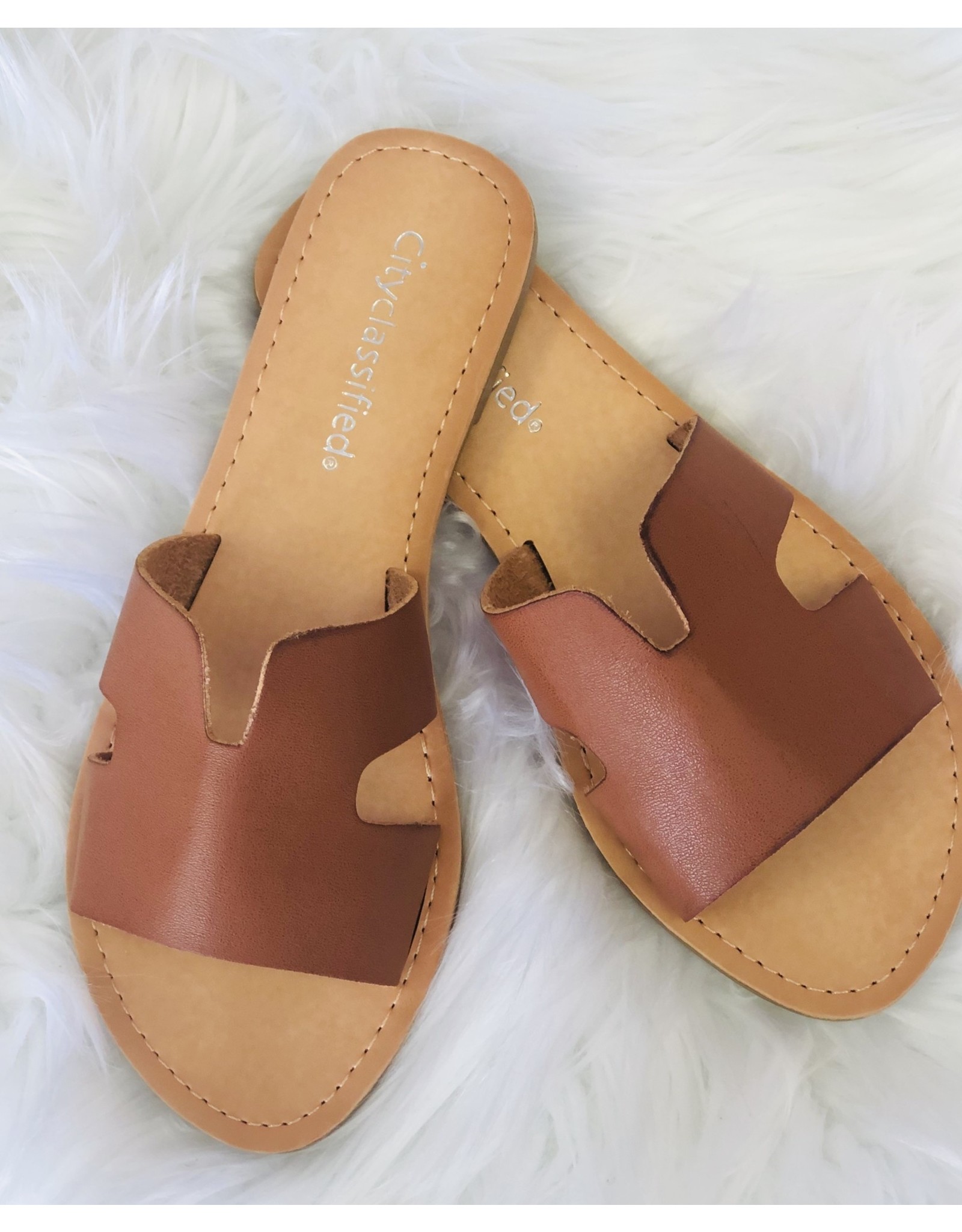 tan cut out sandals