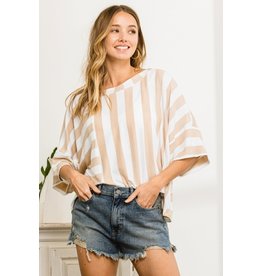Ces  Femme Striped Taupe Top