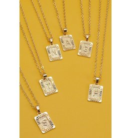 wall to wall Gold Plate Initial Necklaces