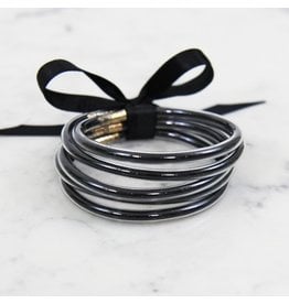 mia accessories Black Tube Bracelet Set