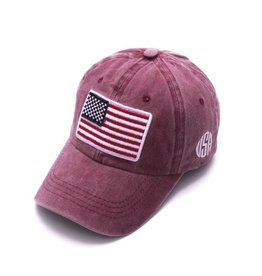 Suzie Q/KNC Burgundy America Worn Hat