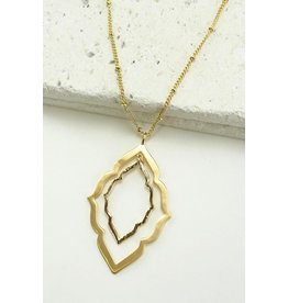 wall to wall Gold Double Pendant Necklace