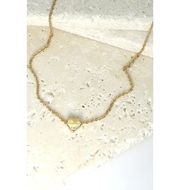 wall to wall Gold Mini Heart Necklace