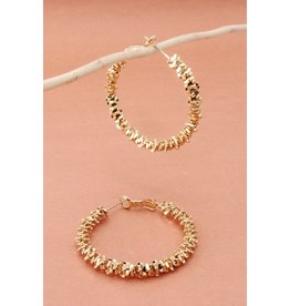 mia accessories Gold Cluster Hoop Earrings
