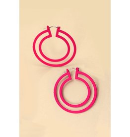 wall to wall Hot Pink Cut Open Hoops