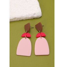 wall to wall Brown To Pink Dangle Earrings