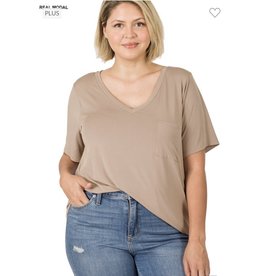 Zenana Premium Mocha Modal V Top