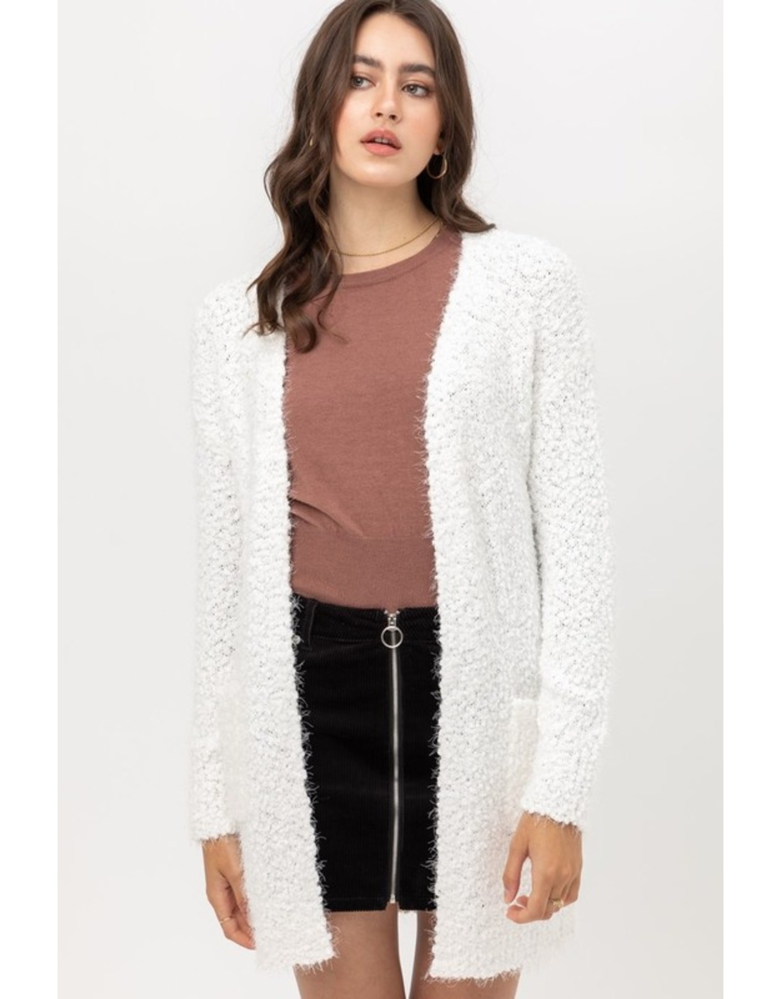 White Popcorn Cardigan - The Ritzy Gypsy