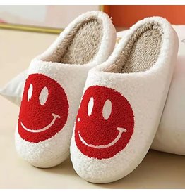 quasbee Red Smiley Slippers