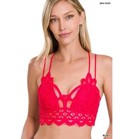 Zenana Premium Ruby Red Bralette