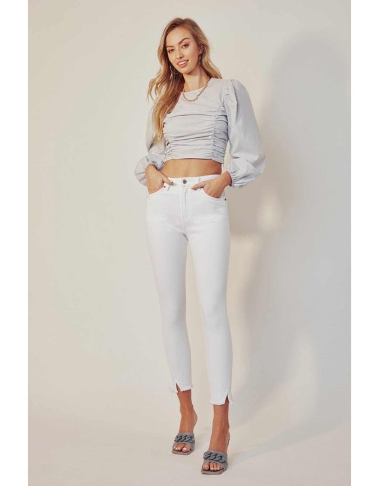 Kan Can KC White Frayed Jeans