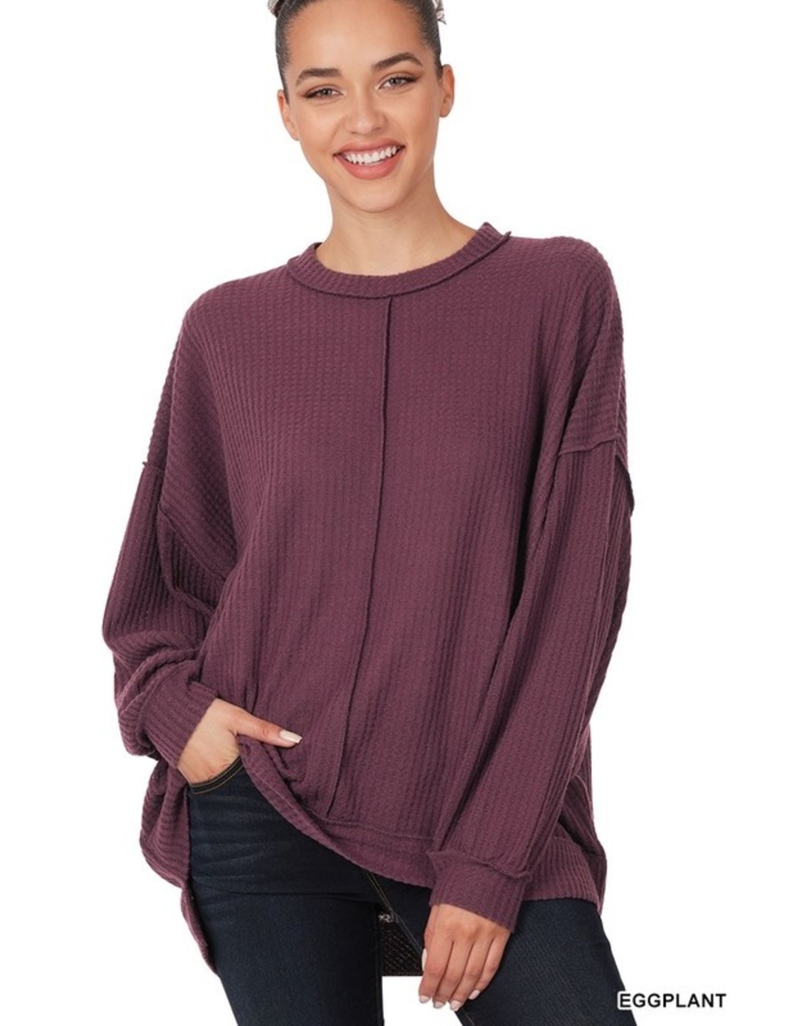 oversized waffle knit sweater