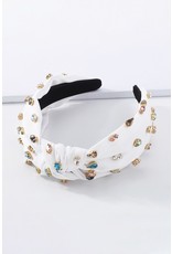 White Multi Jeweled Headband