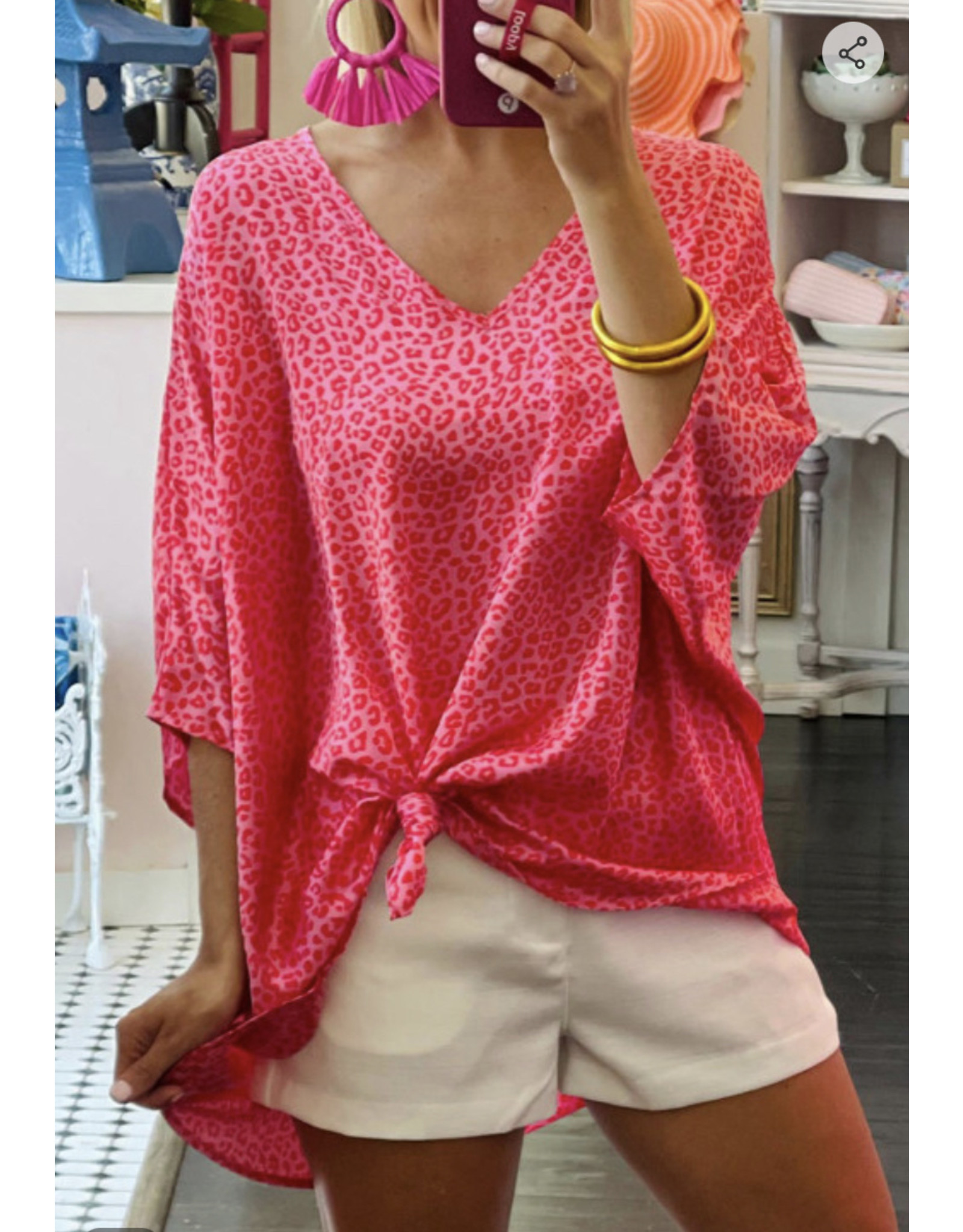 The Ritzy Gypsy Rosy Leopard V Blouse