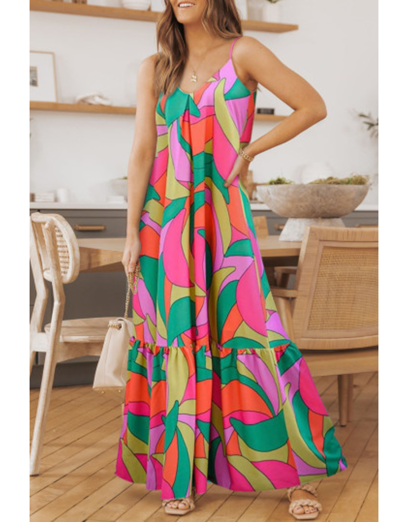 The Ritzy Gypsy Geo Tiered Maxi Dress