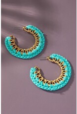 Blue Braid Hoop Earrings
