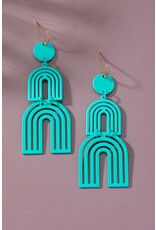 Turquoise Coated Arch Earrings