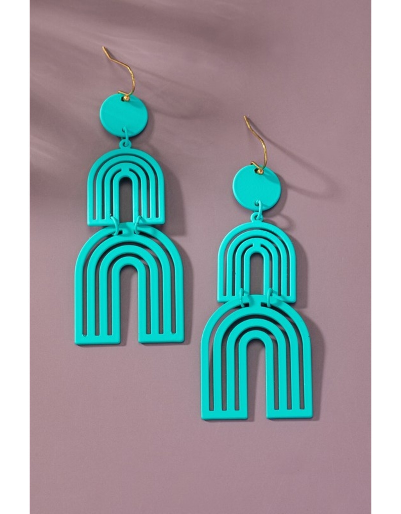 Turquoise Coated Arch Earrings