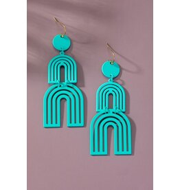 Turquoise Coated Arch Earrings