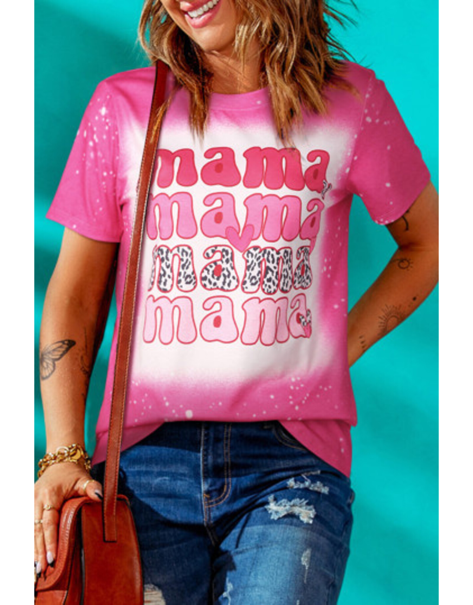 The Ritzy Gypsy Hot Pink MAMA Bleached Tee