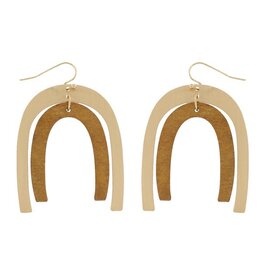 Wooden Double Arch Earrings