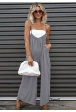 The Ritzy Gypsy Gray Strappy Jumpsuit