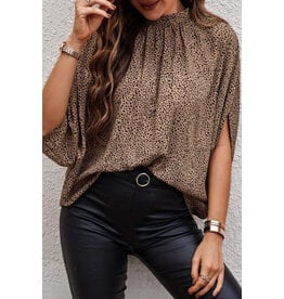 The Ritzy Gypsy Spotted Tie Neck Blouse