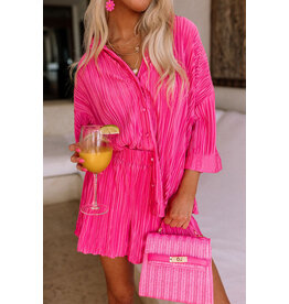 The Ritzy Gypsy Hot Pink Pleated Set
