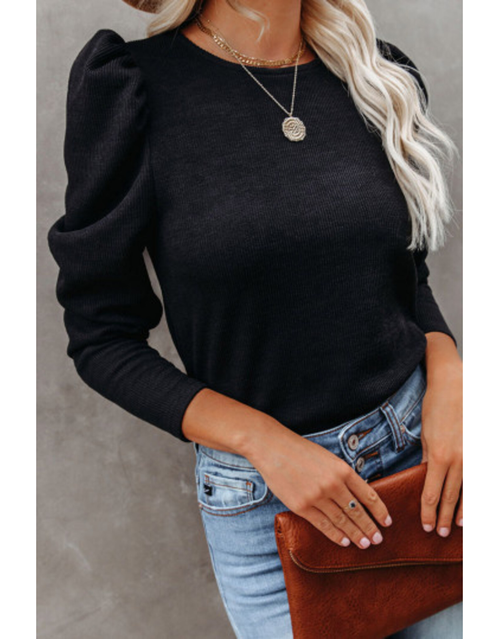 The Ritzy Gypsy Long Sleeve Black Classic Blouse