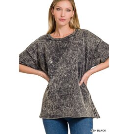 Zenana Premium Acid Wash Terry Top