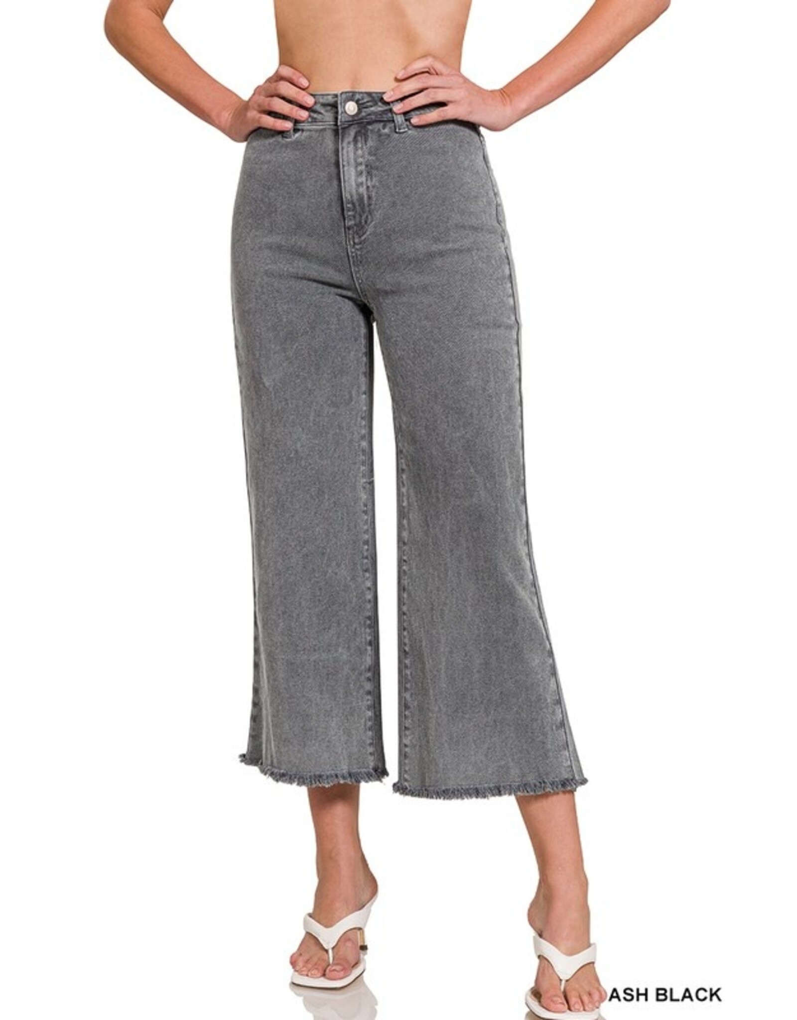 Zenana Premium Ash Grey Flare Stretch Jeans