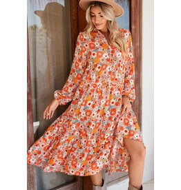 The Ritzy Gypsy Fall Florals Tiered Dress