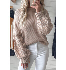 The Ritzy Gypsy Taupe Chunky Knit Sweater