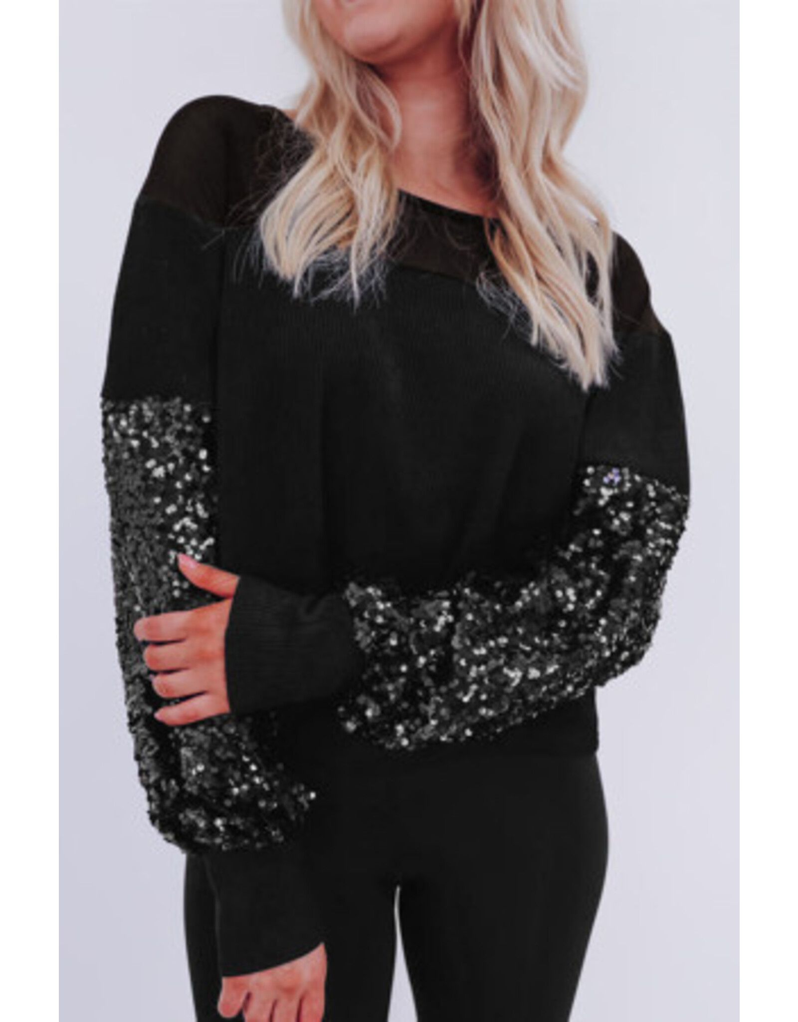 The Ritzy Gypsy Black Sequin Blouse