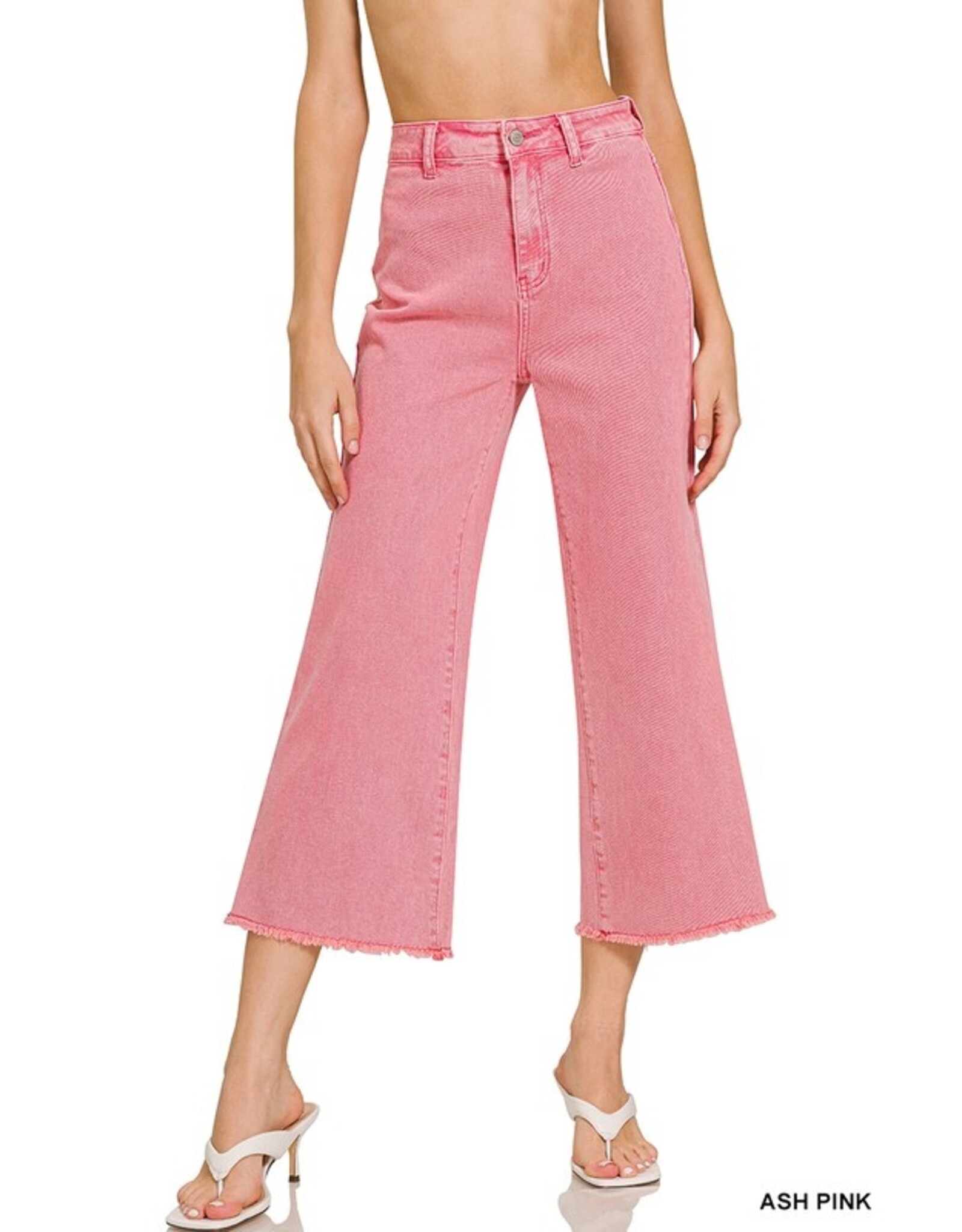 Zenana Premium Ash Pink Flare Jeans
